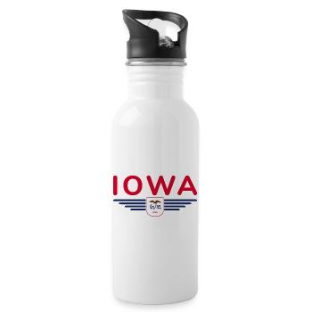 Iowa Fan T-Shirt – Your State! - Water bottle with straw - white - Right