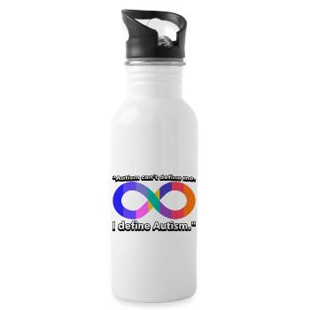Autismus Zitat T-Shirt - Trinkflasche mit integriertem Trinkhalm - Weiß - Rechts
