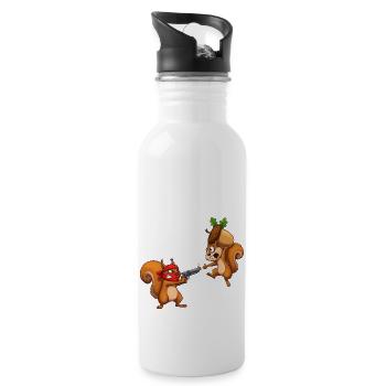 Acorn heist - Water bottle with straw - white - Right