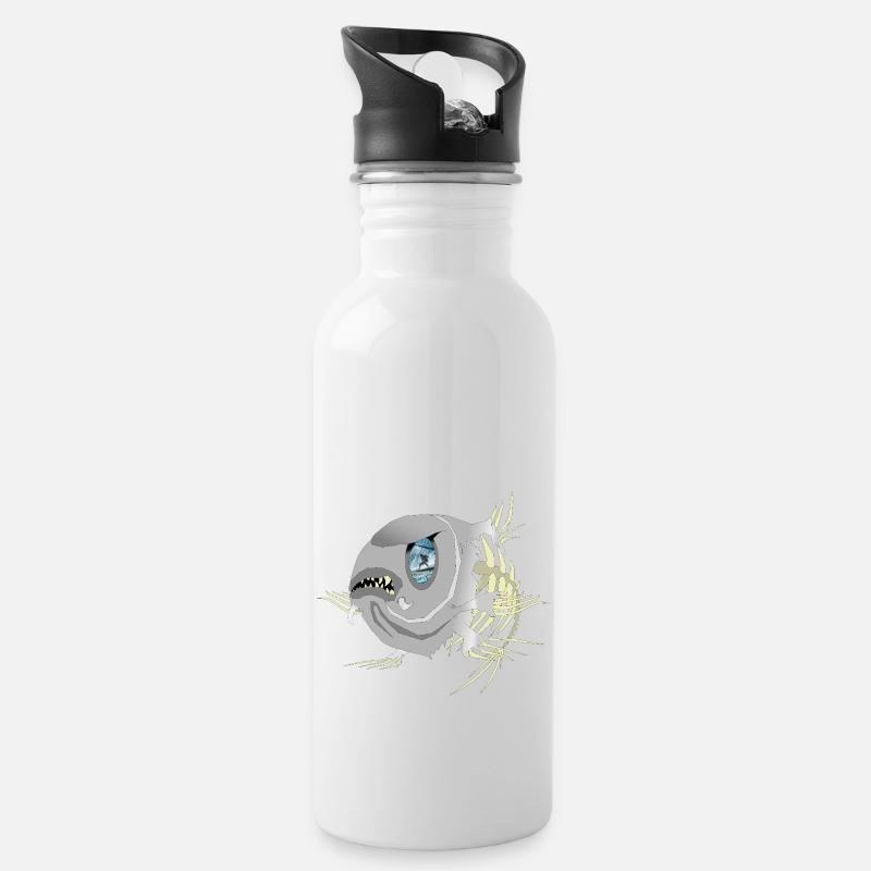 Ostküstensprotte - Trinkflasche mit integriertem Trinkhalm - Weiß