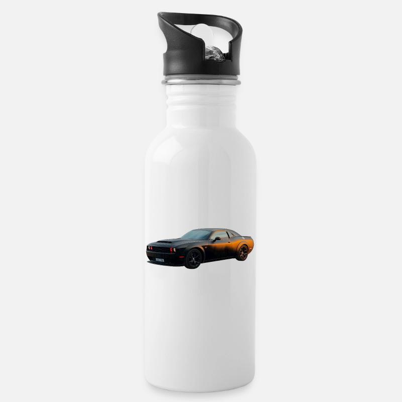 Voiture américaine - Gourde avec paille intégrée - blanc