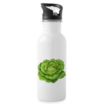 Salad - Water bottle with straw - white - Right