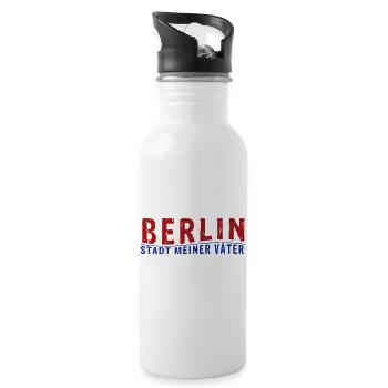 BERLIN - Stadt meiner Väter - Trinkflasche mit integriertem Trinkhalm - Weiß - Rechts