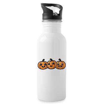 Pumpkin Halloween Autumn - Water bottle with straw - white - Right