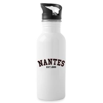 Nantes gegründet 2005 - Trinkflasche mit integriertem Trinkhalm - Weiß - Rechts
