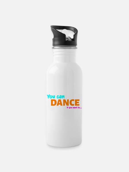 You can dance - Water bottle with straw - white