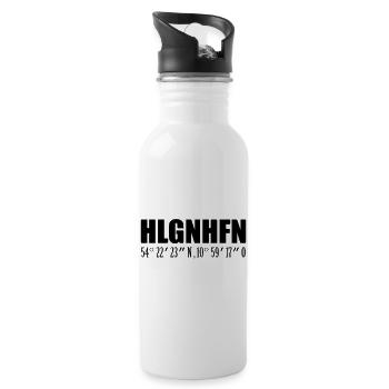 Koordinaten von Heiligenhafen - Trinkflasche mit integriertem Trinkhalm - Weiß - Rechts