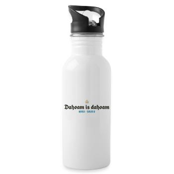 Dahoam is dahoam - Trinkflasche mit integriertem Trinkhalm - Weiß - Rechts