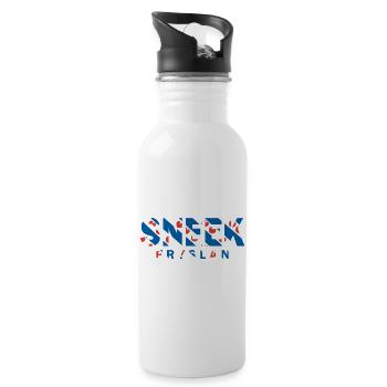 Sneek Friesland Fryslan Flagge Shirt, Hoodie, Bag - Trinkflasche mit integriertem Trinkhalm - Weiß - Rechts