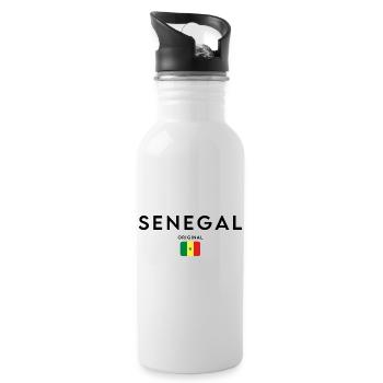 Fierté sénégalaise, design minimaliste et élégant - Gourde avec paille intégrée - blanc - Droite