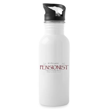 Pensionist Jetzt Ruhestand Humor - Trinkflasche mit integriertem Trinkhalm - Weiß - Rechts