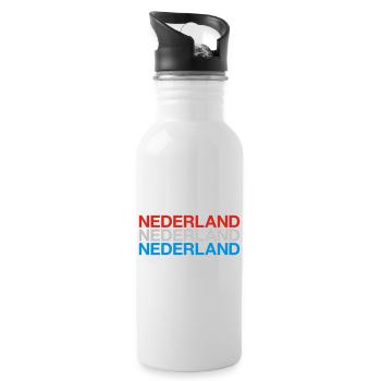 NIEDERLANDE Nederland Netherlands Holland - Trinkflasche mit integriertem Trinkhalm - Weiß - Rechts