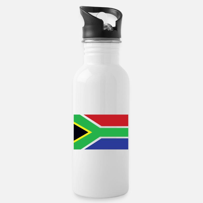 Südafrika - Trinkflasche mit integriertem Trinkhalm - Weiß