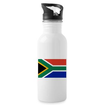 Afrique du Sud drapeau bannière - Gourde avec paille intégrée - blanc - Droite