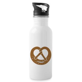 brezel_2col - Trinkflasche mit integriertem Trinkhalm - Weiß - Rechts