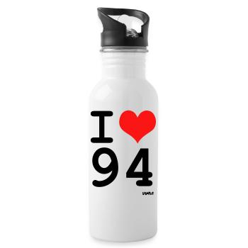 ich liebe 94 Val de Marne - Trinkflasche mit integriertem Trinkhalm - Weiß - Rechts