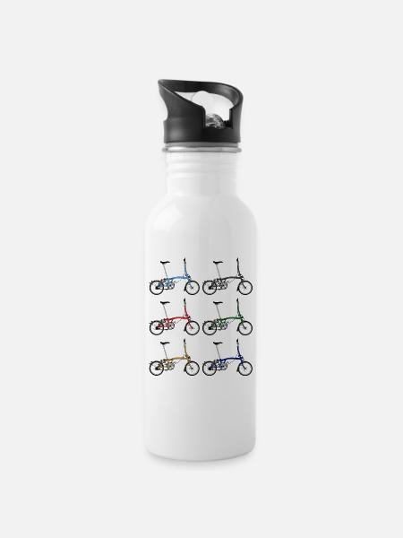 Brompton Bikes - Water bottle with straw - white