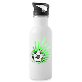 Football design (star) 01 - Water bottle with straw - white - Right