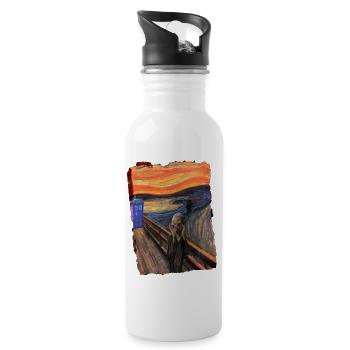 Screaming Tardis - Water bottle with straw - white - Right
