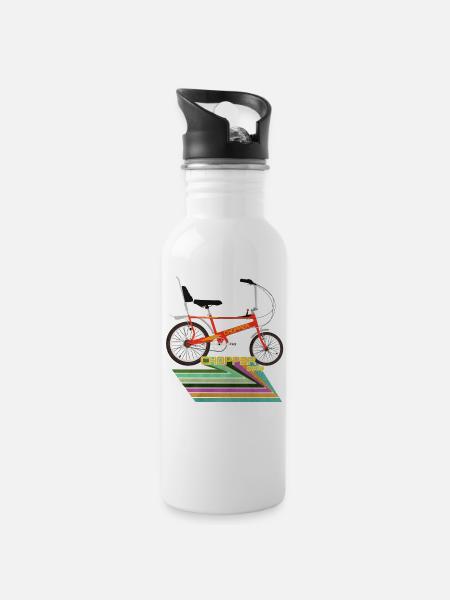 Chopper Bicycle - Water bottle with straw - white