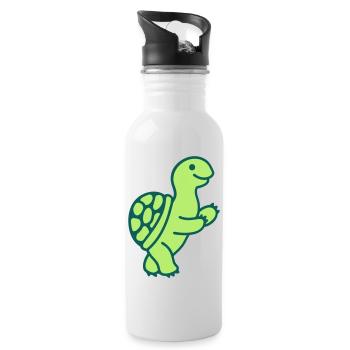 Schildkröte 2 - Trinkflasche mit integriertem Trinkhalm - Weiß - Rechts