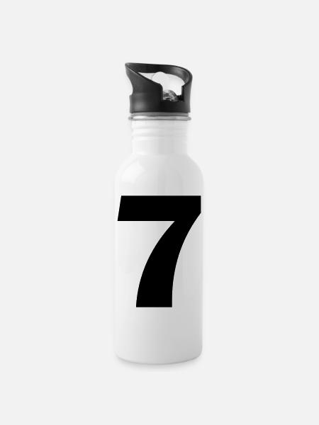 7 - Trinkflasche mit integriertem Trinkhalm - Weiß