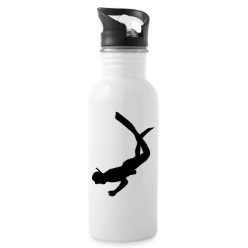 plongeur4 - Water bottle with straw - white - Right