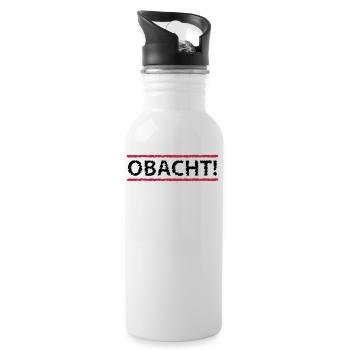 Obacht, 2fb - Trinkflasche mit integriertem Trinkhalm - Weiß - Rechts