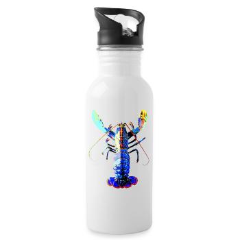 Hummer - Trinkflasche mit integriertem Trinkhalm - Weiß - Rechts