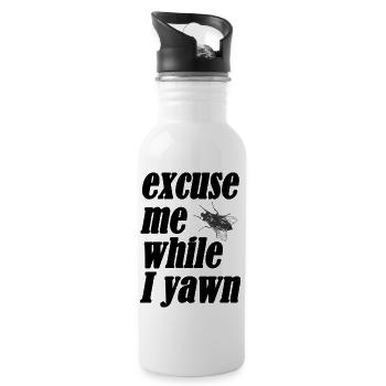 Excuse me while I yawn - Water bottle with straw - white - Right