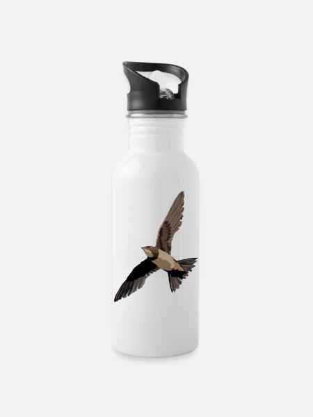 Alpensegler - Trinkflasche mit integriertem Trinkhalm - Weiß