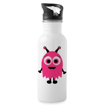 Monster - Trinkflasche mit integriertem Trinkhalm - Weiß - Rechts