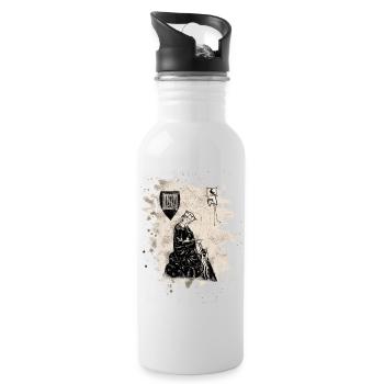 Walther von der Vogelweide - creme bleached - Trinkflasche mit integriertem Trinkhalm - Weiß - Rechts