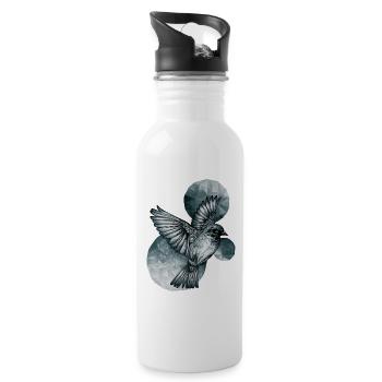 Dark Bird - Trinkflasche mit integriertem Trinkhalm - Weiß - Rechts