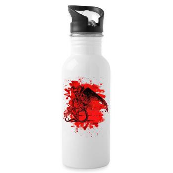 Sitting Demon – bleached red - Trinkflasche mit integriertem Trinkhalm - Weiß - Rechts