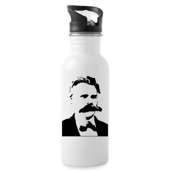 Friedrich Nietzsche - Water bottle with straw - white - Right