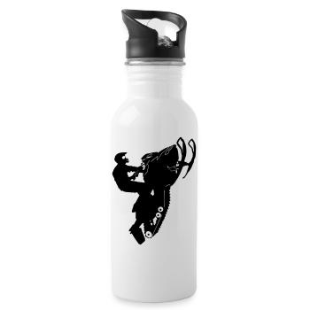 Snowmobil, Snowboarder, Freestyle - Trinkflasche mit integriertem Trinkhalm - Weiß - Rechts