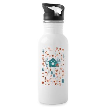 Cuckoo Clock - Water bottle with straw - white - Right