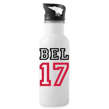 BELGIEN Belgium - Water bottle with straw - white - Right