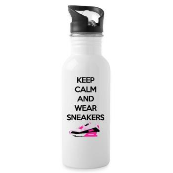 Keep calm and wear sneakers - Water bottle with straw - white - Right