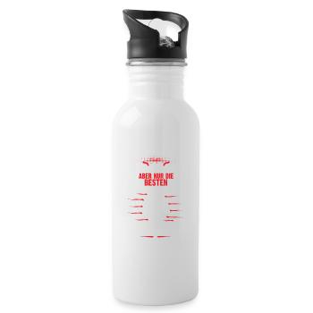 Fische Sternzeichen - Trinkflasche mit integriertem Trinkhalm - Weiß - Rechts