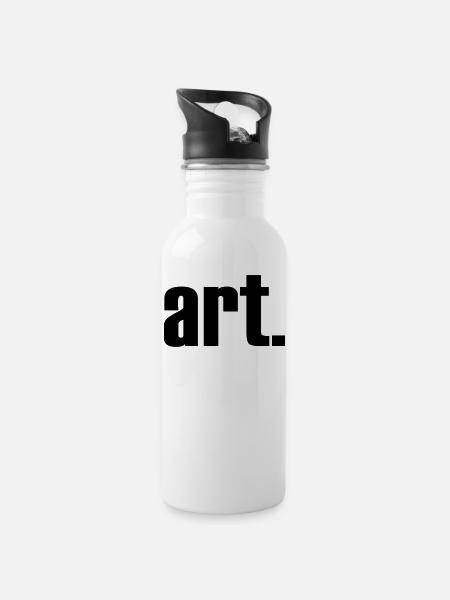 art - Trinkflasche mit integriertem Trinkhalm - Weiß