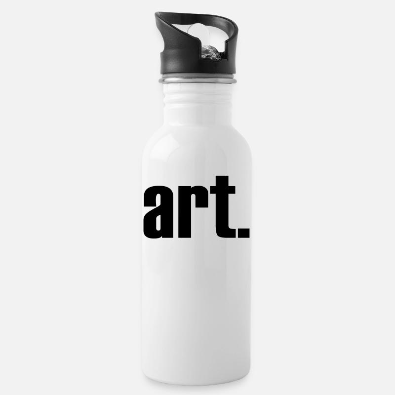 art - Trinkflasche mit integriertem Trinkhalm - Weiß
