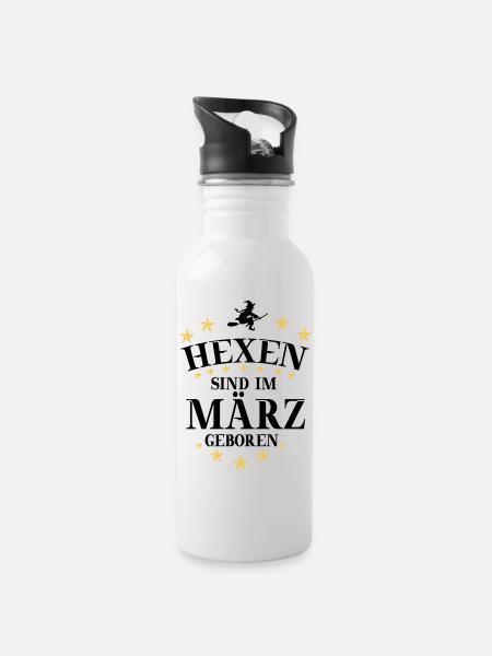 Witches March - Water bottle with straw - white