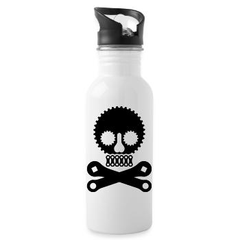 Bike Pirate - Trinkflasche mit integriertem Trinkhalm - Weiß - Rechts