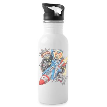 Yobeeno Cosmic Girl Shirt - Water bottle with straw - white - Right