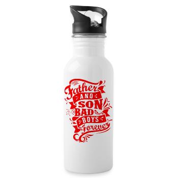 Father and Son Bad Boys Forever - Water bottle with straw - white - Right