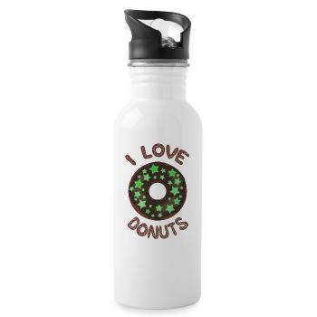 Donut stars - Water bottle with straw - white - Right