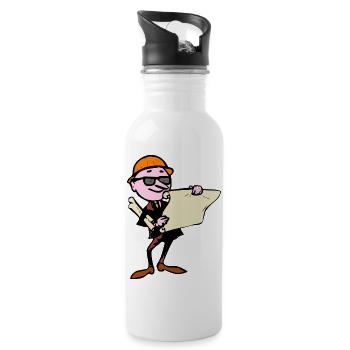 bau5 - Trinkflasche mit integriertem Trinkhalm - Weiß - Rechts