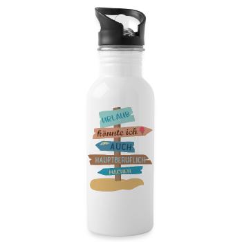 Urlaub - Trinkflasche mit integriertem Trinkhalm - Weiß - Rechts